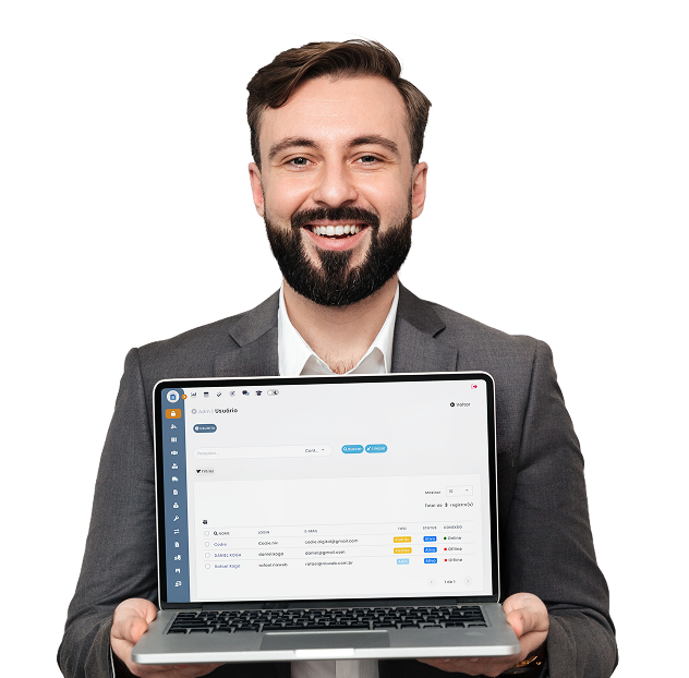 Consultor Nixloc apresentando o sistema
